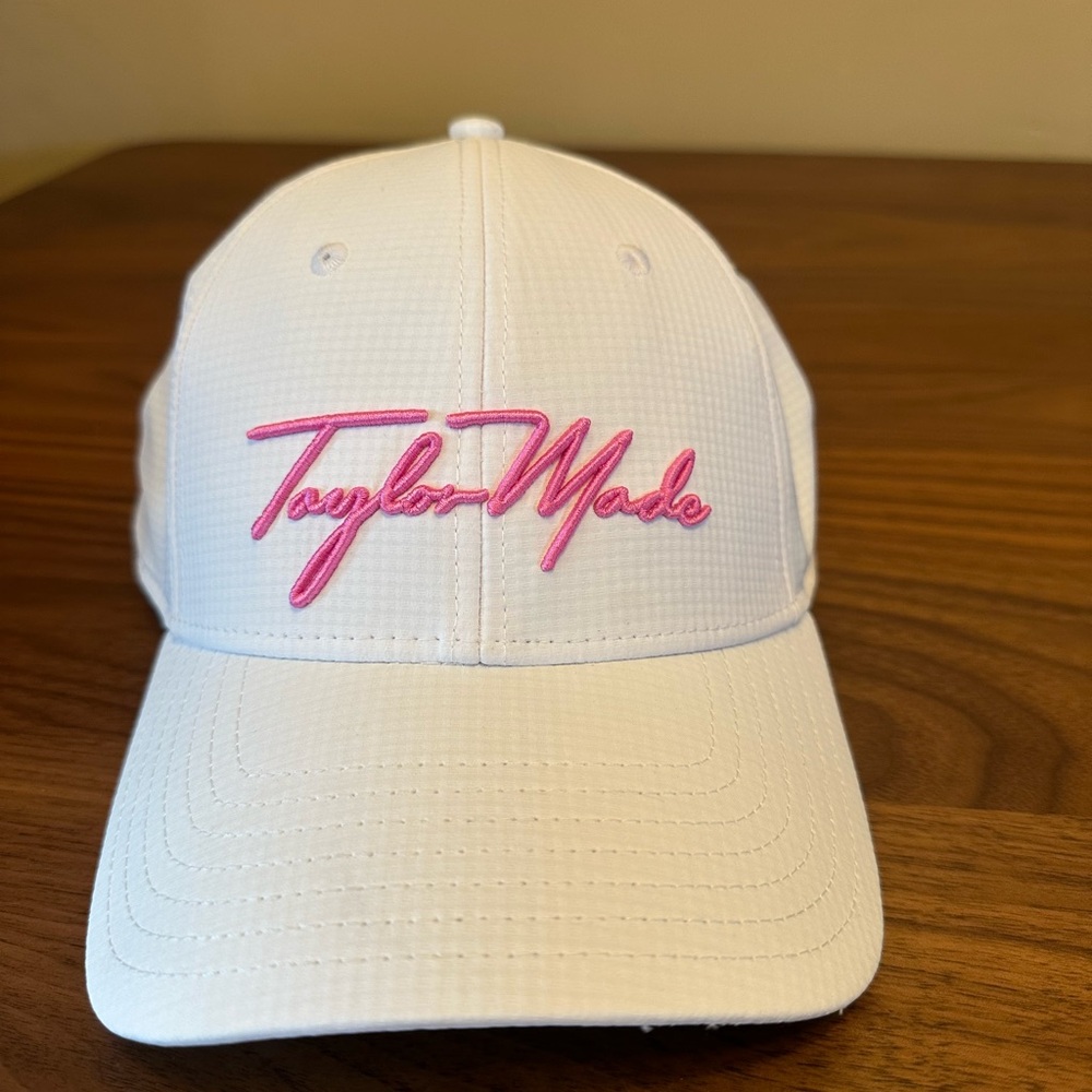 TaylorMade White Hat with Pink Embroidery